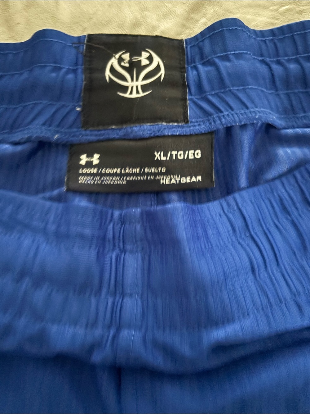Under Armour Royal Blue and White Men's Training Shorts - Picture 3 of 10